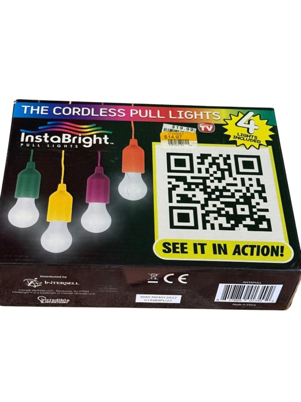 InstaBright Cordless Pull Lights – 4 Pack – NEW